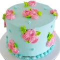 pink rose cream cake